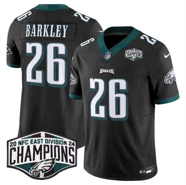 Mens Philadelphia Eagles #26 Saquon Barkley Black 2024 NFC East Champions F.U.S.E. Vapor Untouchable Limited Stitched Jersey